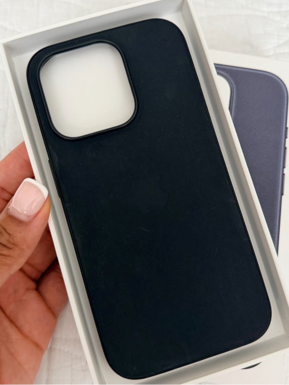 Black Leather iPhone 15 Pro Case